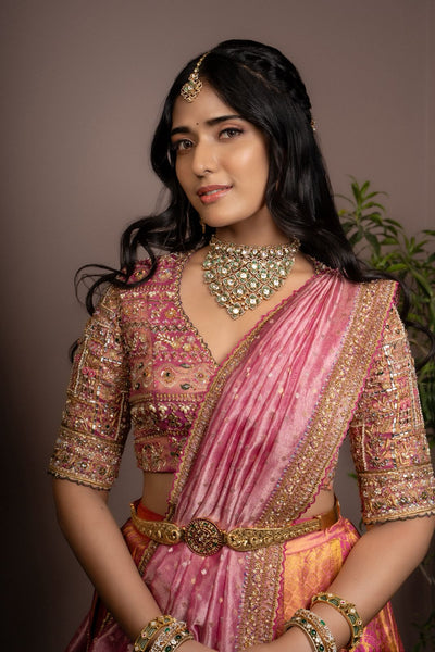Rani Rose Gold Silk Lehenga