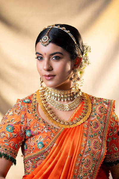 Antara - Sunset Orange Bridal Saree