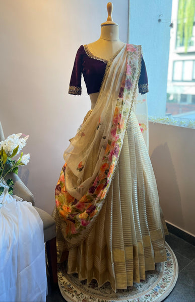 Gold Tissue - VARNAM LEHENGA