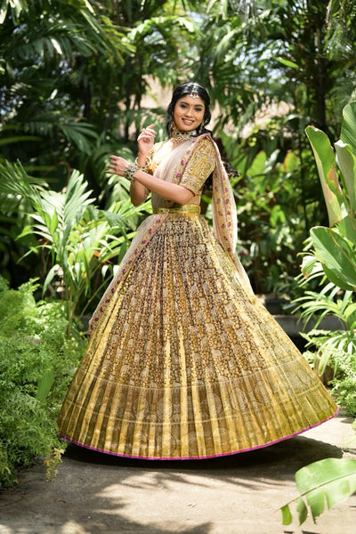 Antara Bronze Gold Silk Lehenga