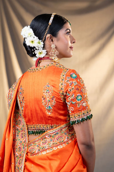 Antara - Sunset Orange Bridal Saree