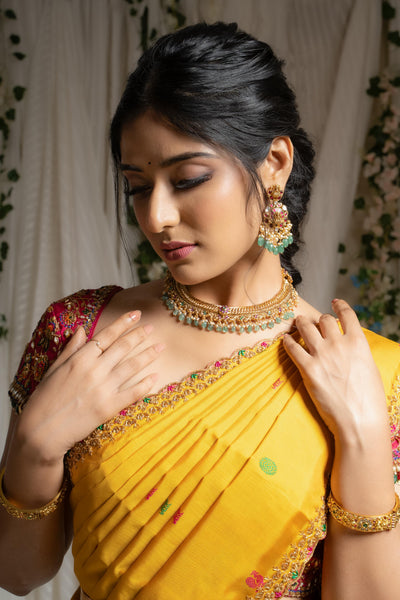 Yellow Kanjeevaram Silk Saree