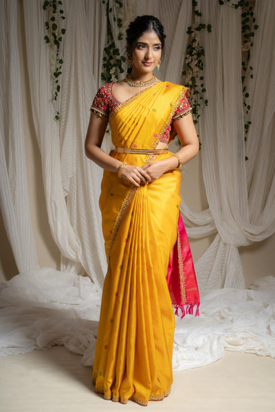 Yellow Kanjeevaram Silk Saree