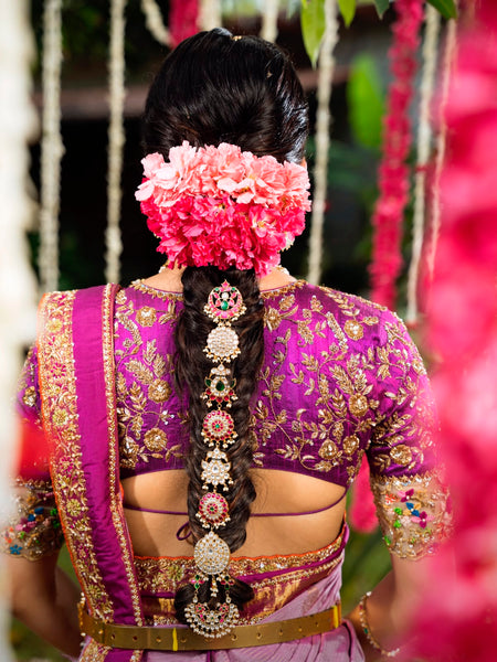 Lavender & Royal Magenta Kancheepuram Silk Saree – Double Border