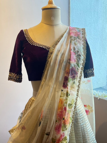 Gold Tissue - VARNAM LEHENGA