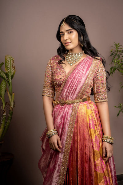 Rani Rose Gold Silk Lehenga