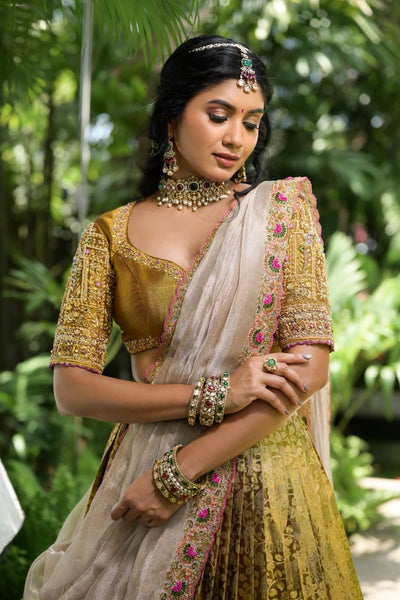 Antara Bronze Gold Silk Lehenga
