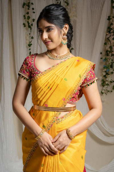 Yellow Kanjeevaram Silk Saree