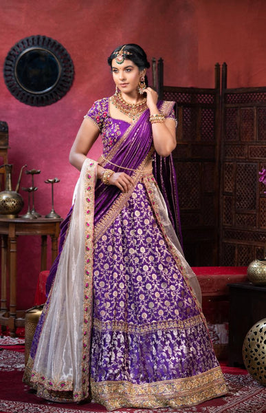 Royal Purple Banarasi Lehenga