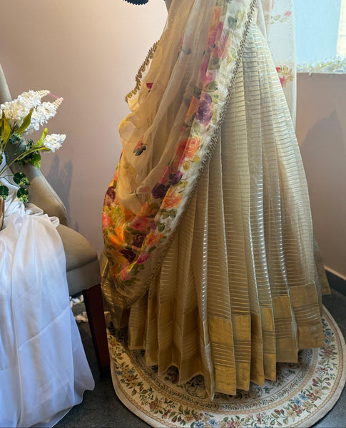Gold Tissue - VARNAM LEHENGA