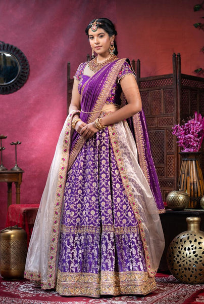 Royal Purple Banarasi Lehenga