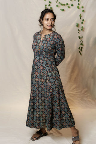 Kutch Ajrakh Hand Block Printed Dress