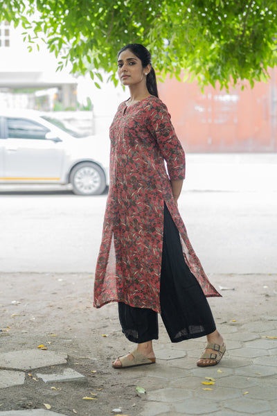 Pure Assam Silk In Maroon Co-ord Set