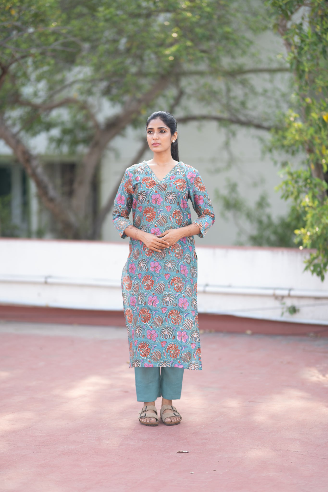 Blue Chanderi Silk Co-ord Set