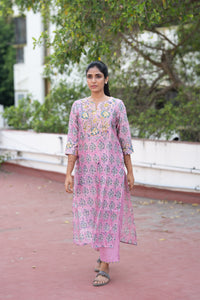 Pink Chanderi Silk Co-ord Set
