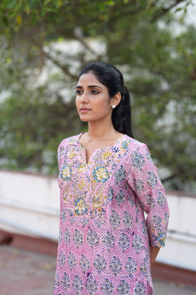 Pink Chanderi Silk Co-ord Set