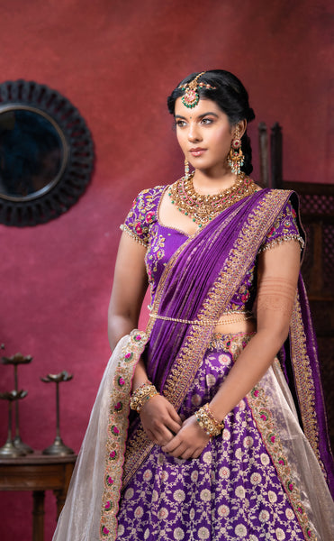 Royal Purple Banarasi Lehenga