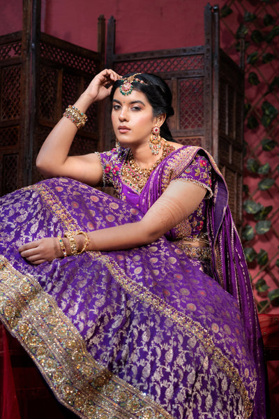 Royal Purple Banarasi Lehenga