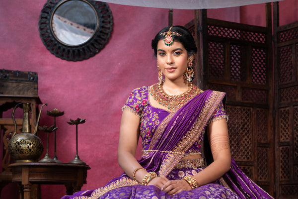 Royal Purple Banarasi Lehenga
