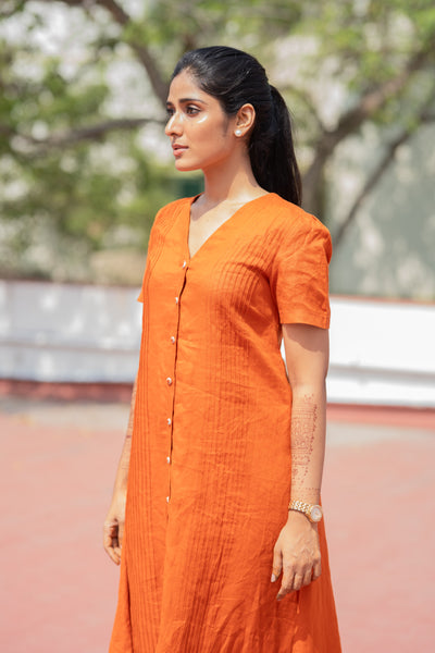Pure Linen Sunset Orange