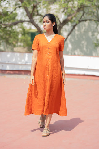 Pure Linen Sunset Orange
