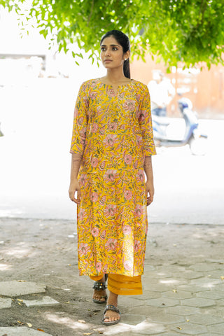 Yellow Chanderi Silk Co-ord Set