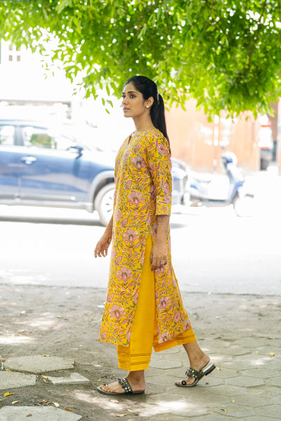 Yellow Chanderi Silk Co-ord Set