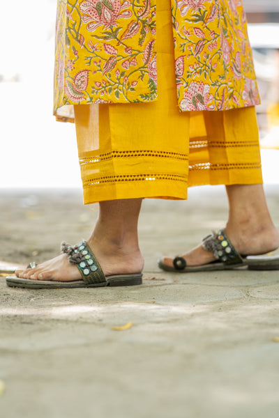 Yellow Chanderi Silk Co-ord Set