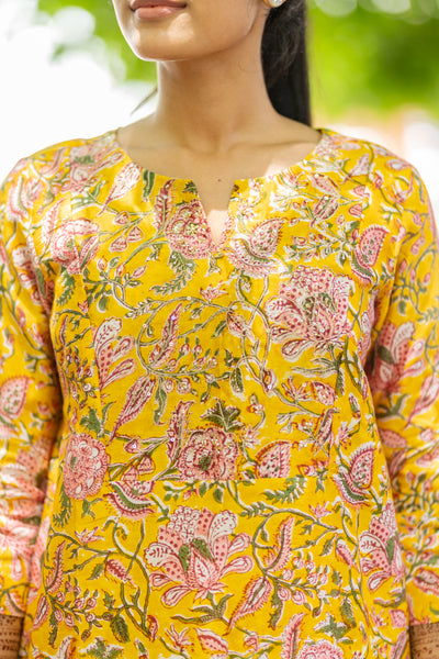 Yellow Chanderi Silk Co-ord Set