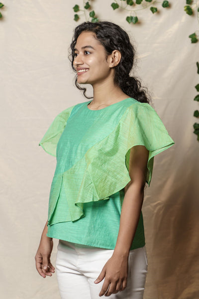 Minty Breeze Ruffle Top