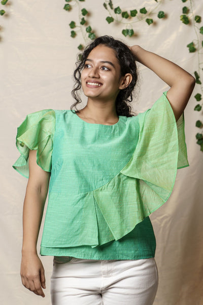 Minty Breeze Ruffle Top