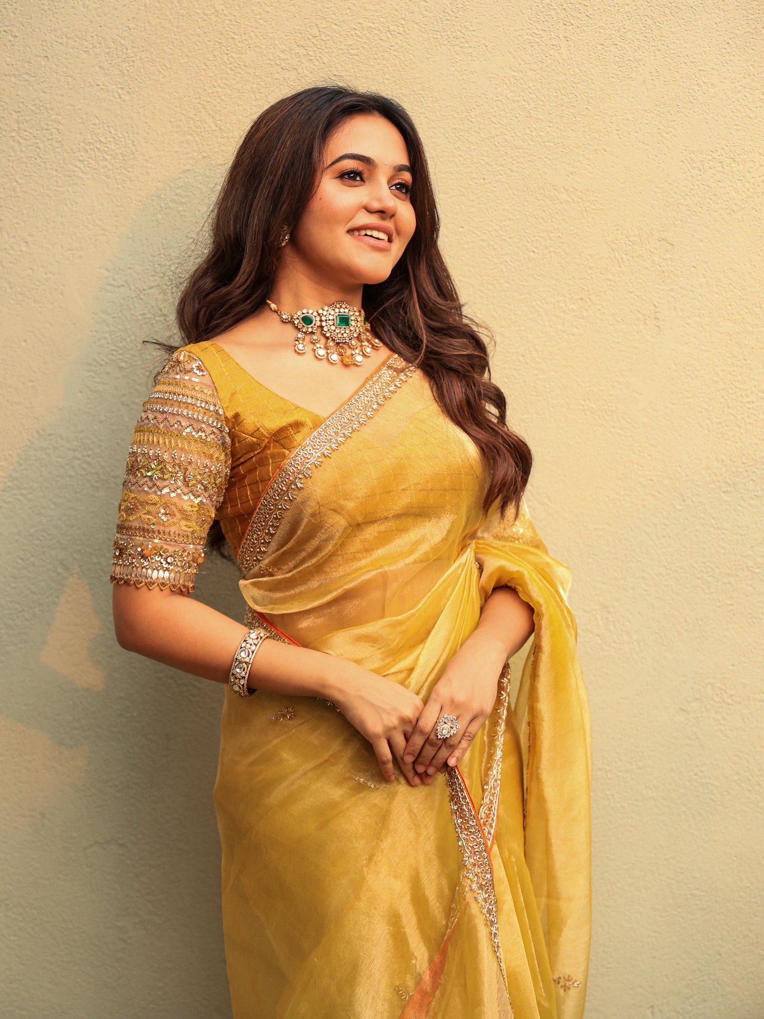 Yellow Tissue Saree