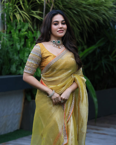 Yellow Tissue Saree