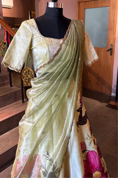 Green Bridal Varnam lehenga