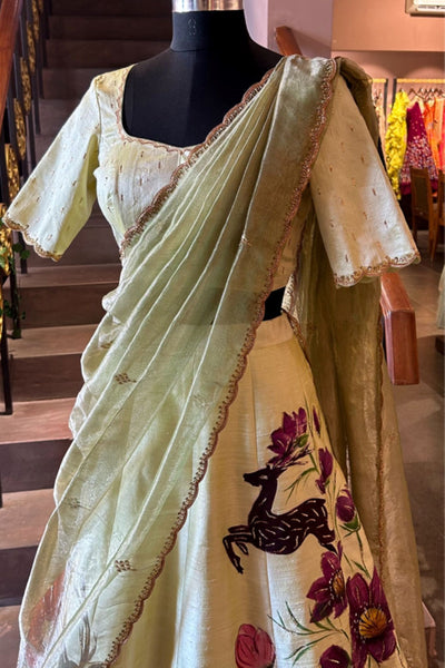 Green Bridal Varnam lehenga