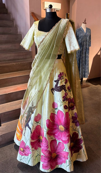 Green Bridal Varnam lehenga