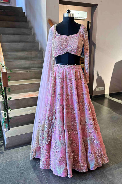 Pink Embroidered Bridal Lehenga