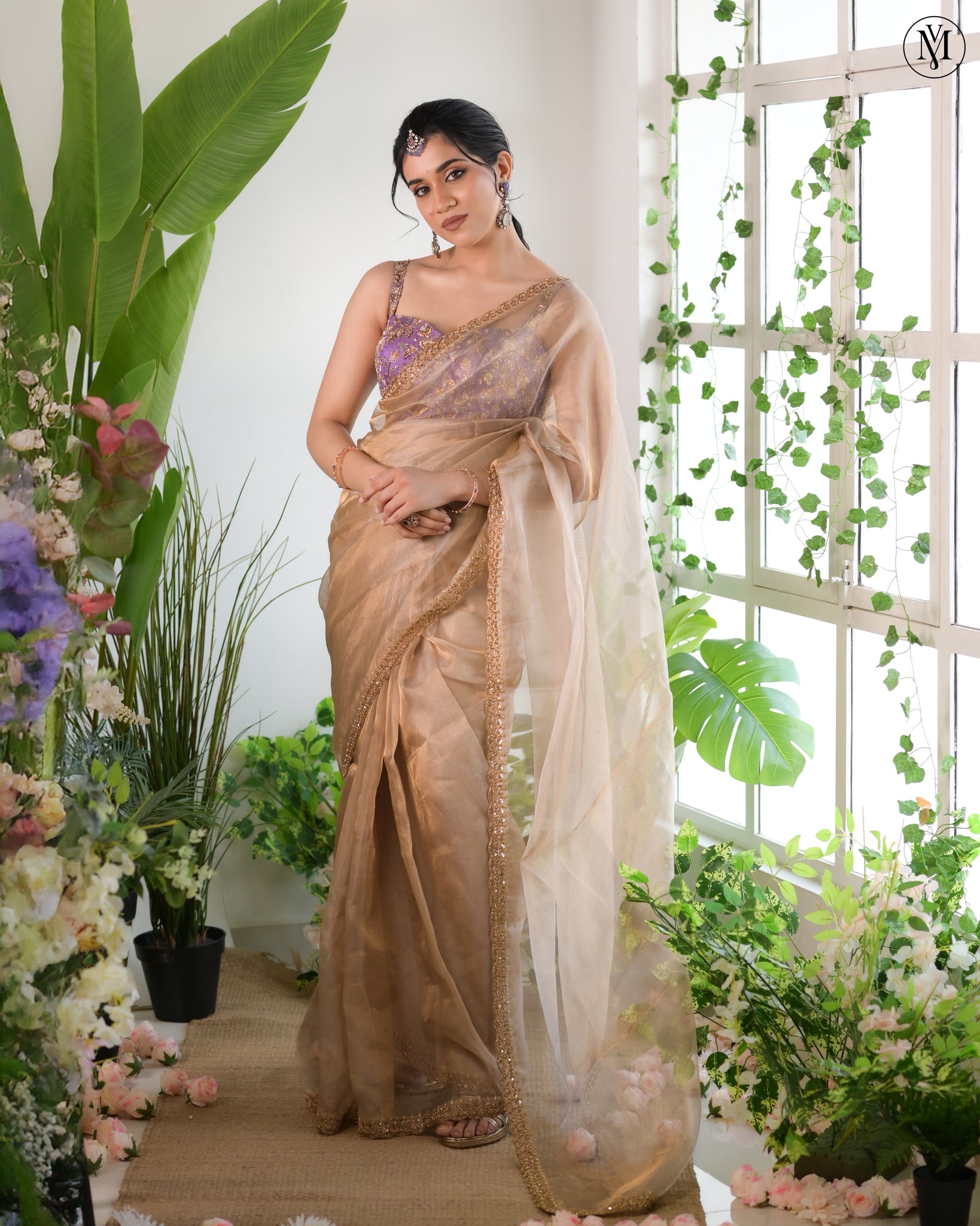 Ravya Saree With Embroided Blouse