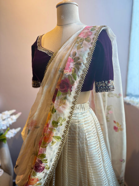 Gold Tissue - VARNAM LEHENGA