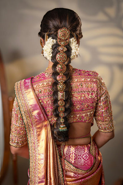 Gold Pink Kanchee Tissue Saree
