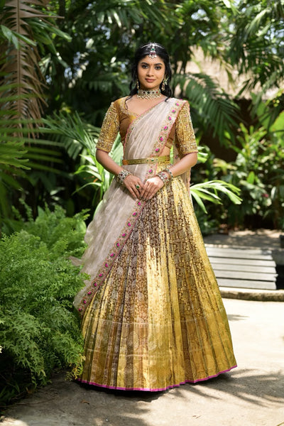 Antara Bronze Gold Silk Lehenga
