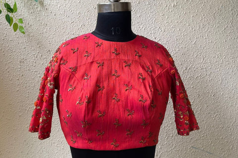 Brick Red embroidered blouse