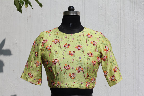 Linen Floral Printed Crop Top