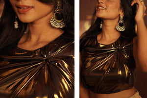 Metallic Georgette Crop Top