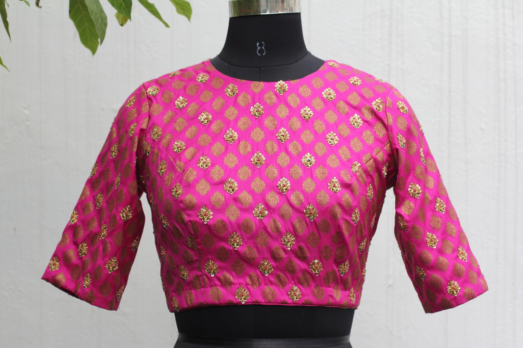 Pink Banarsai Crop Top