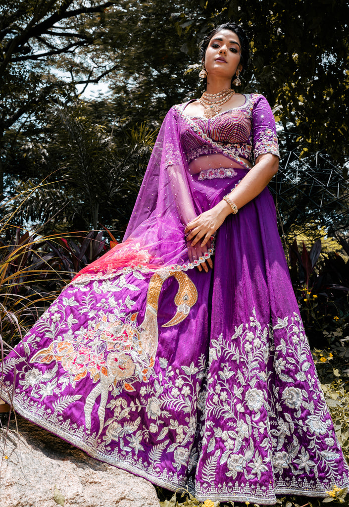 RAGNEE' - Purple Bridal Lehenga – Malar Vikram